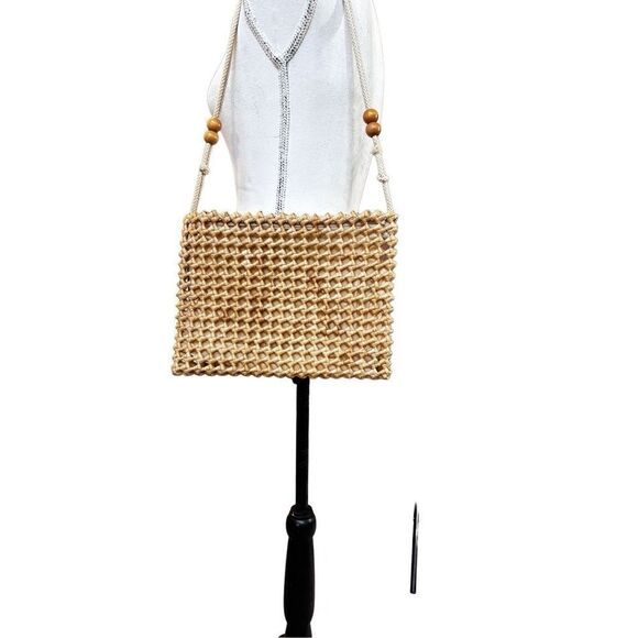 Walbrog natural straw basket weave shoulder bag made in Italy - Picture 7 of 16